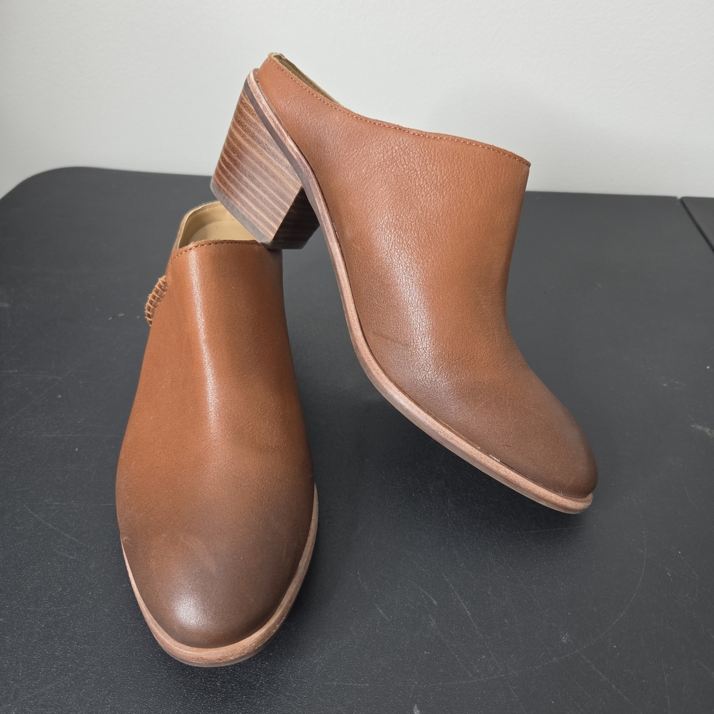 Ugg Lovisa Brown Leather Block Heel Mules